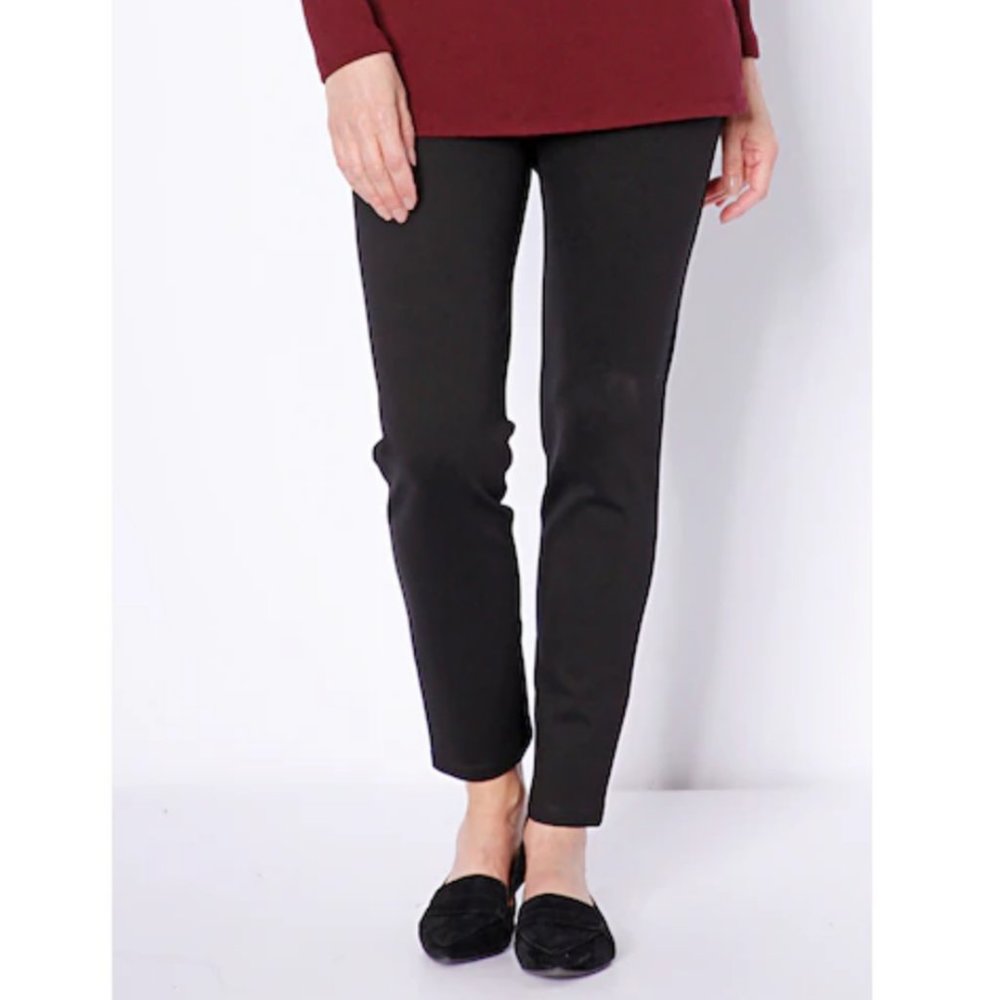 Mr. Max - Black Ponte Slim Leg Pant
